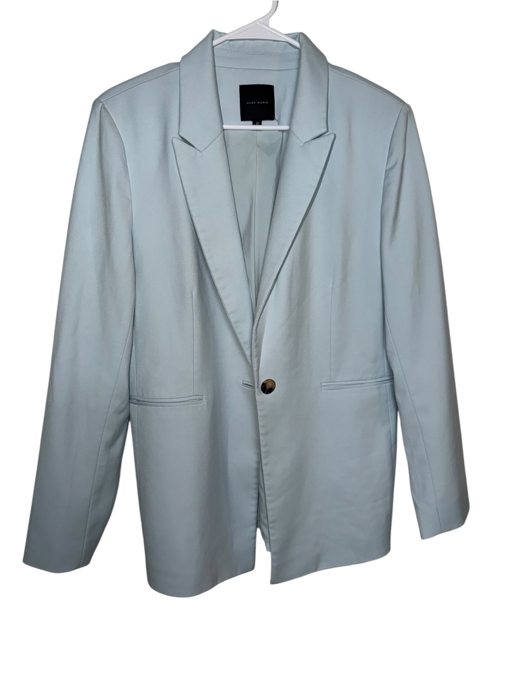 Alex Marie Women’s Size 10 Light Blue Tailored Blazer Stretch Career Jacket